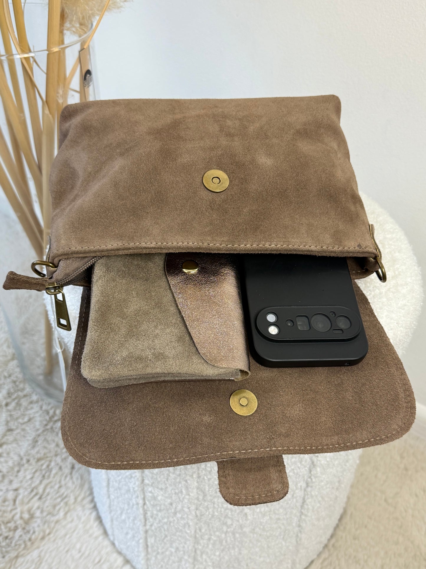 Sac en Daim léo/taupe