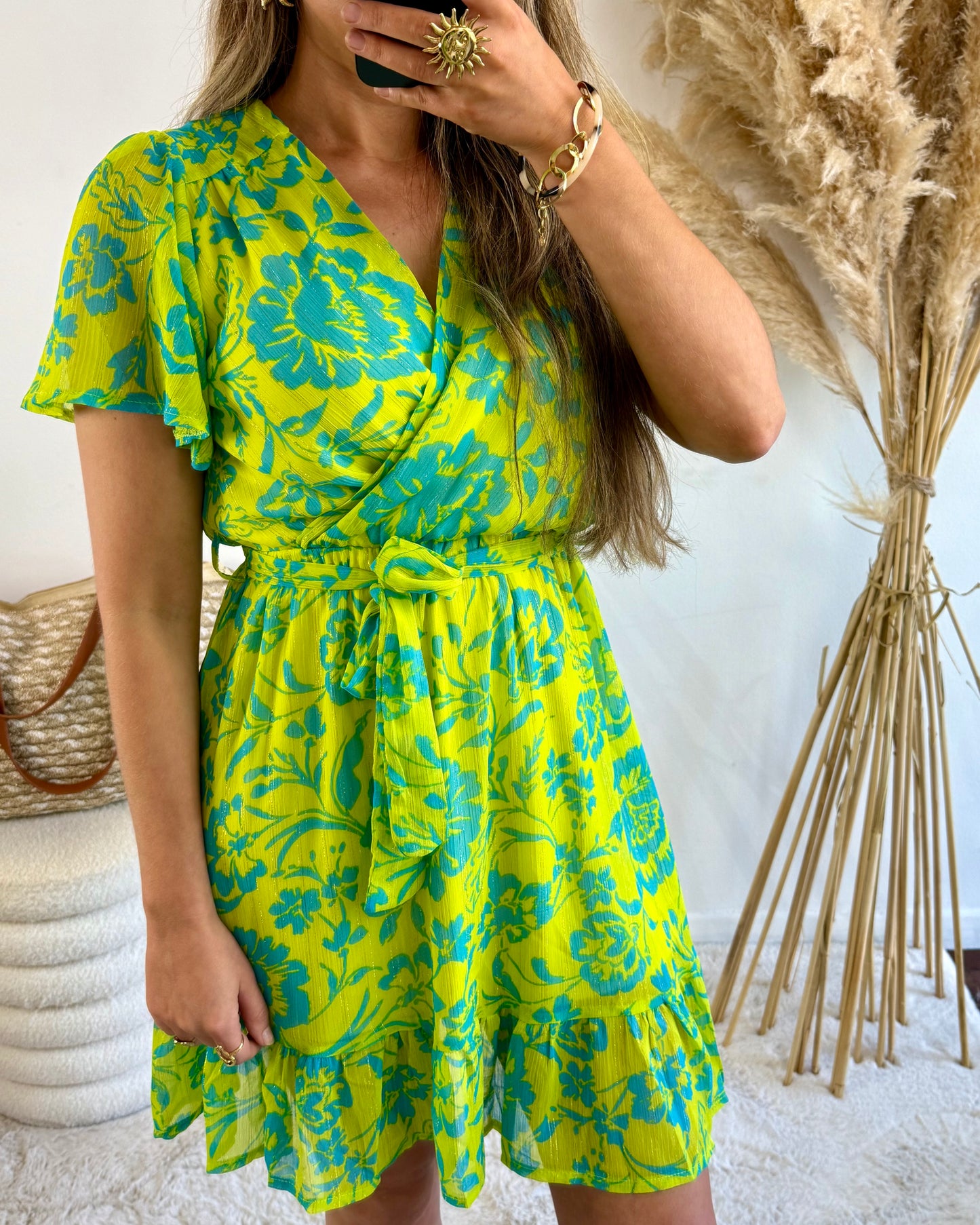 Robe Livia Fleurie Vert