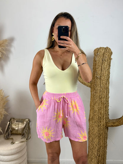 Short Sol rose/jaune