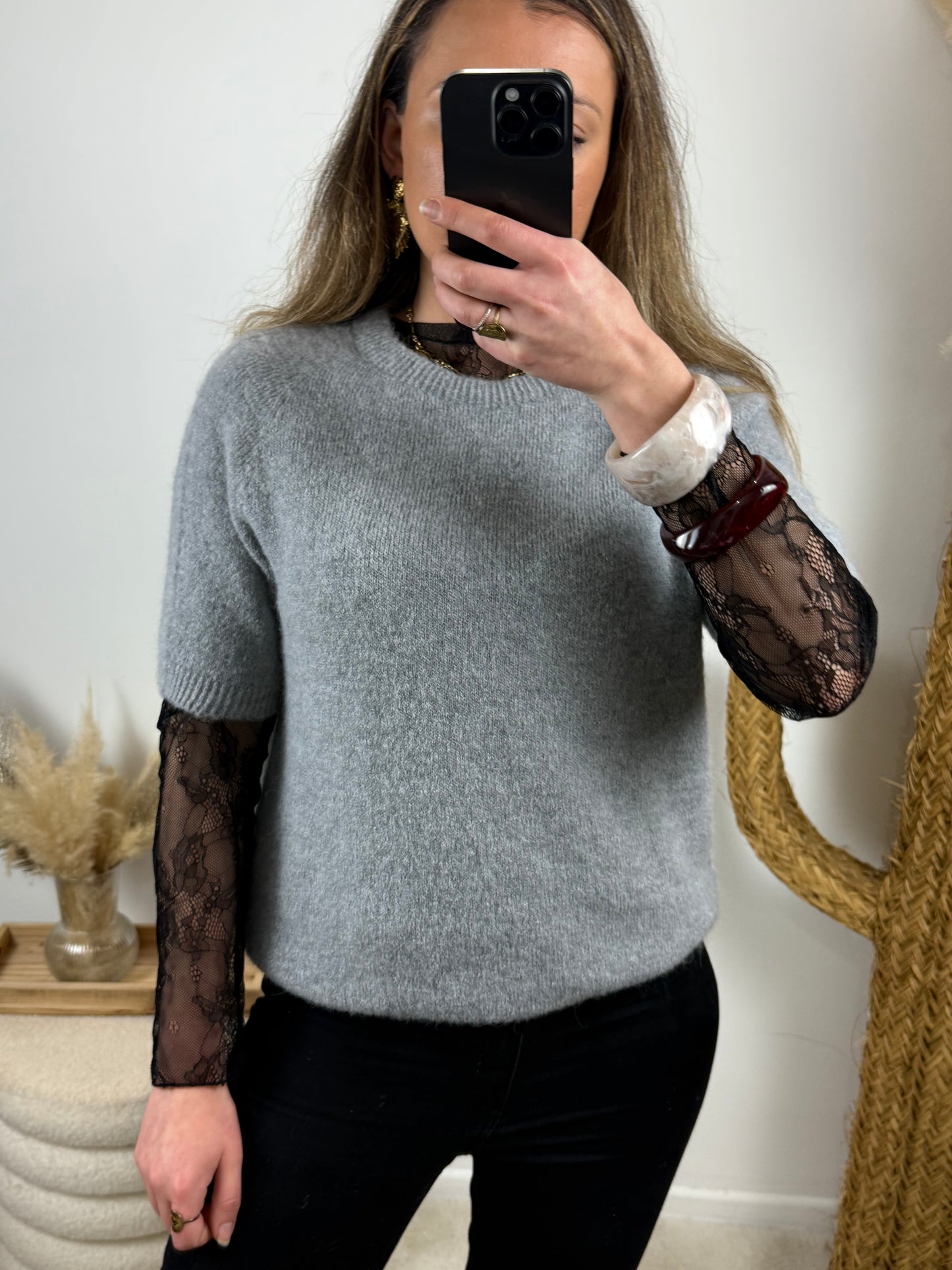 Pull Gaby en Alpaga gris