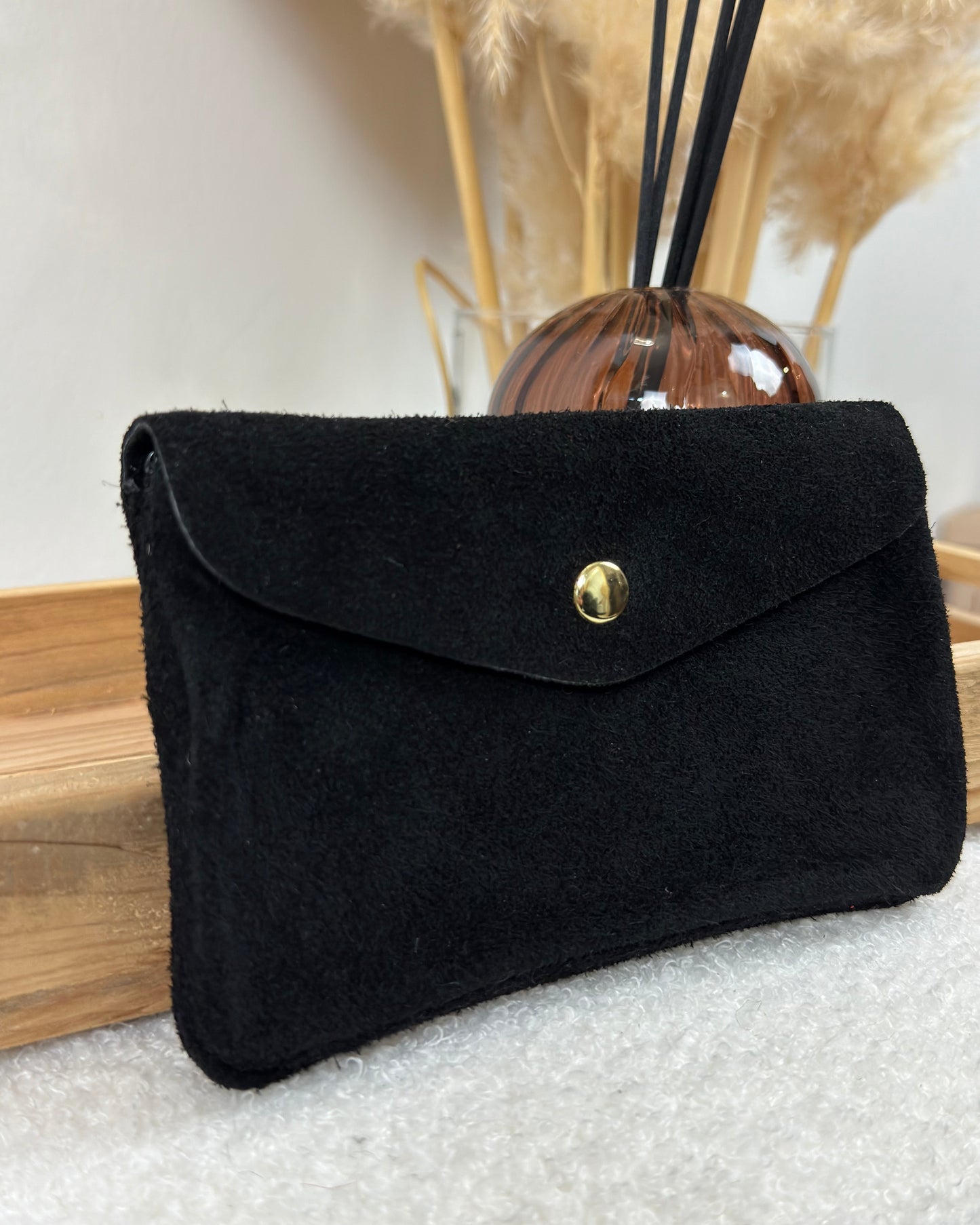 Porte monnaie daim noir
