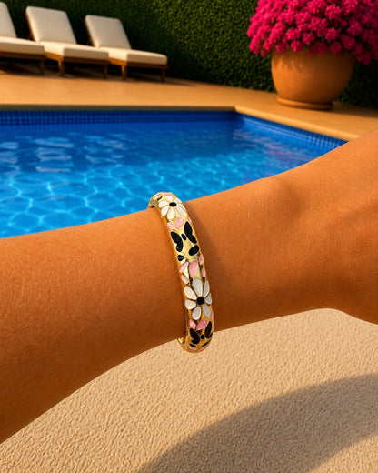 Jonc thaïlandais motif floral