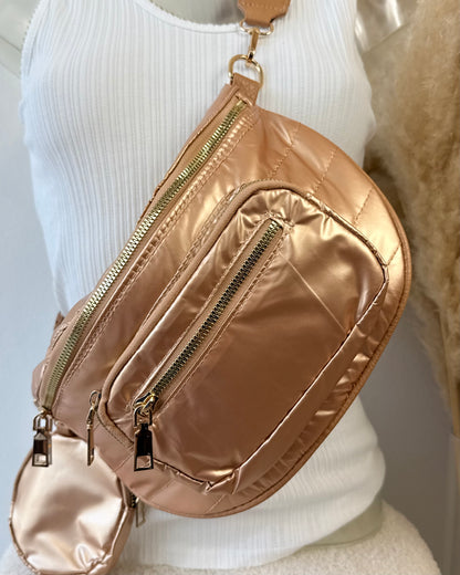 Banane matelassé rose gold