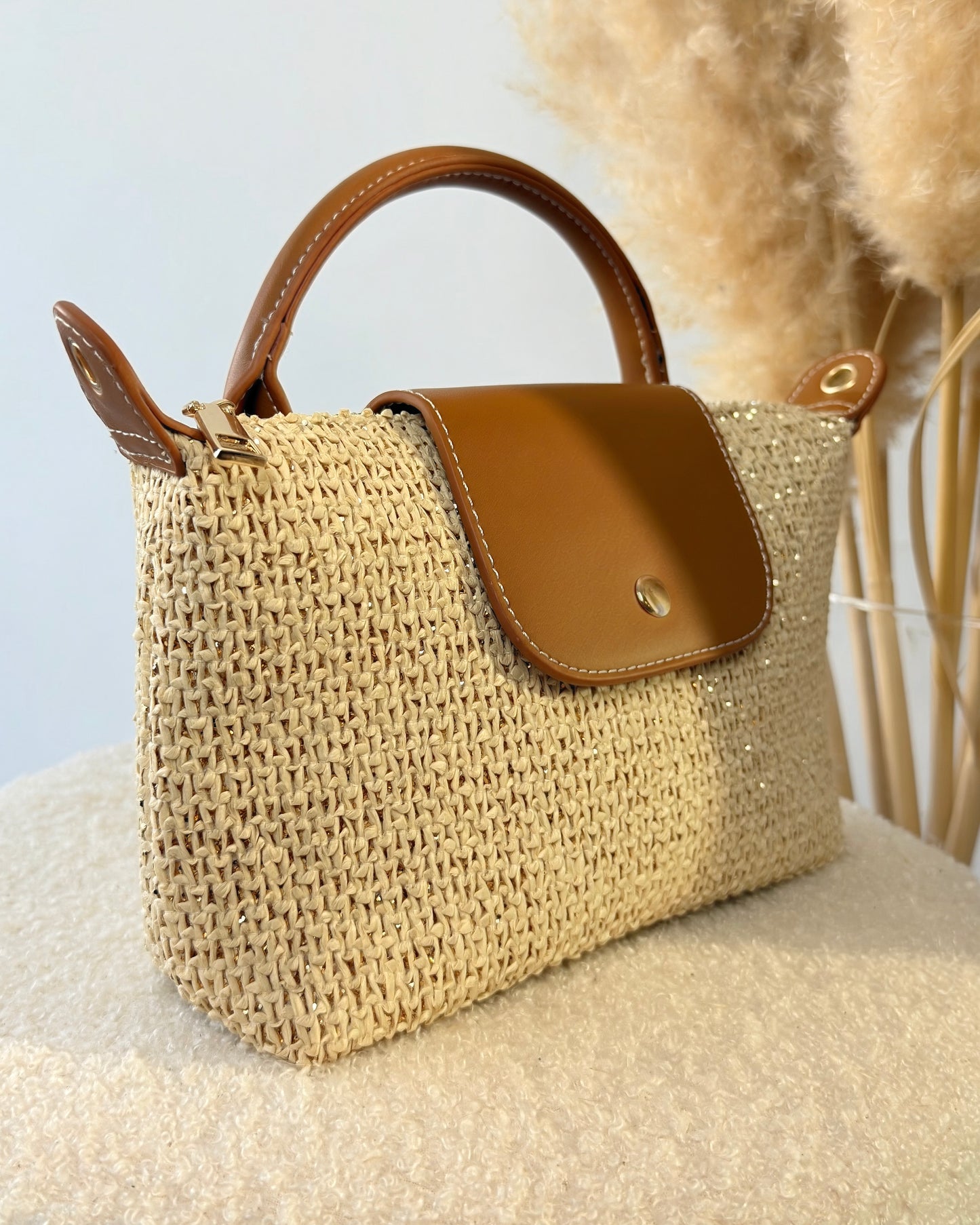 Sac Valentina beige/or