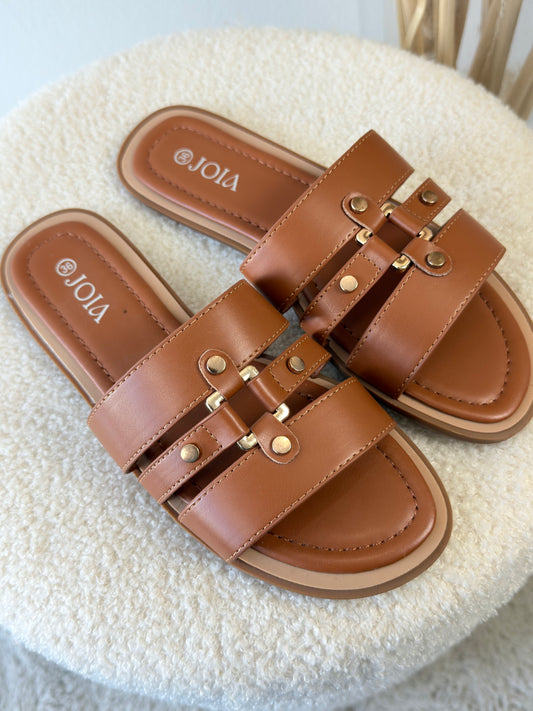 ⚠️ Claquettes Camel Défaut esthétique sur les détails dorés
