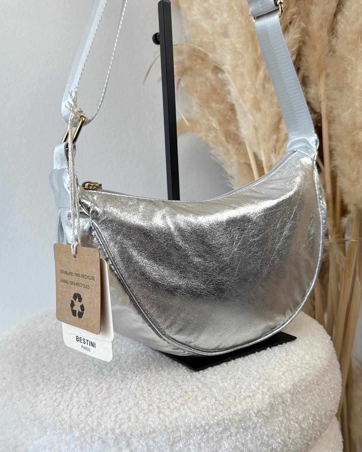 Sac à main argenté