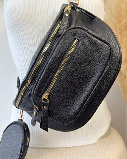 Sac banane camel effet grainé – Chic & pratique
