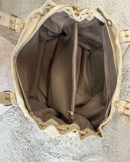 Sac Victoria XL suédine écru