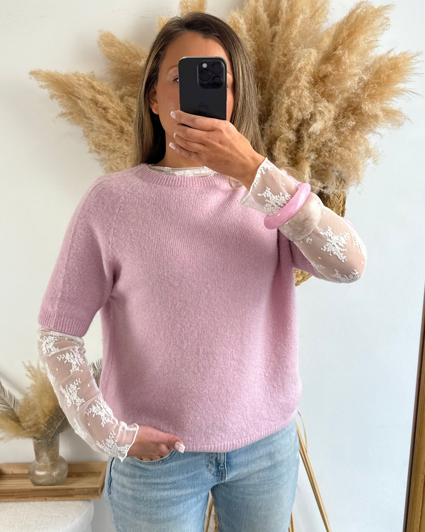 Pull Gaby en Alpaga rose
