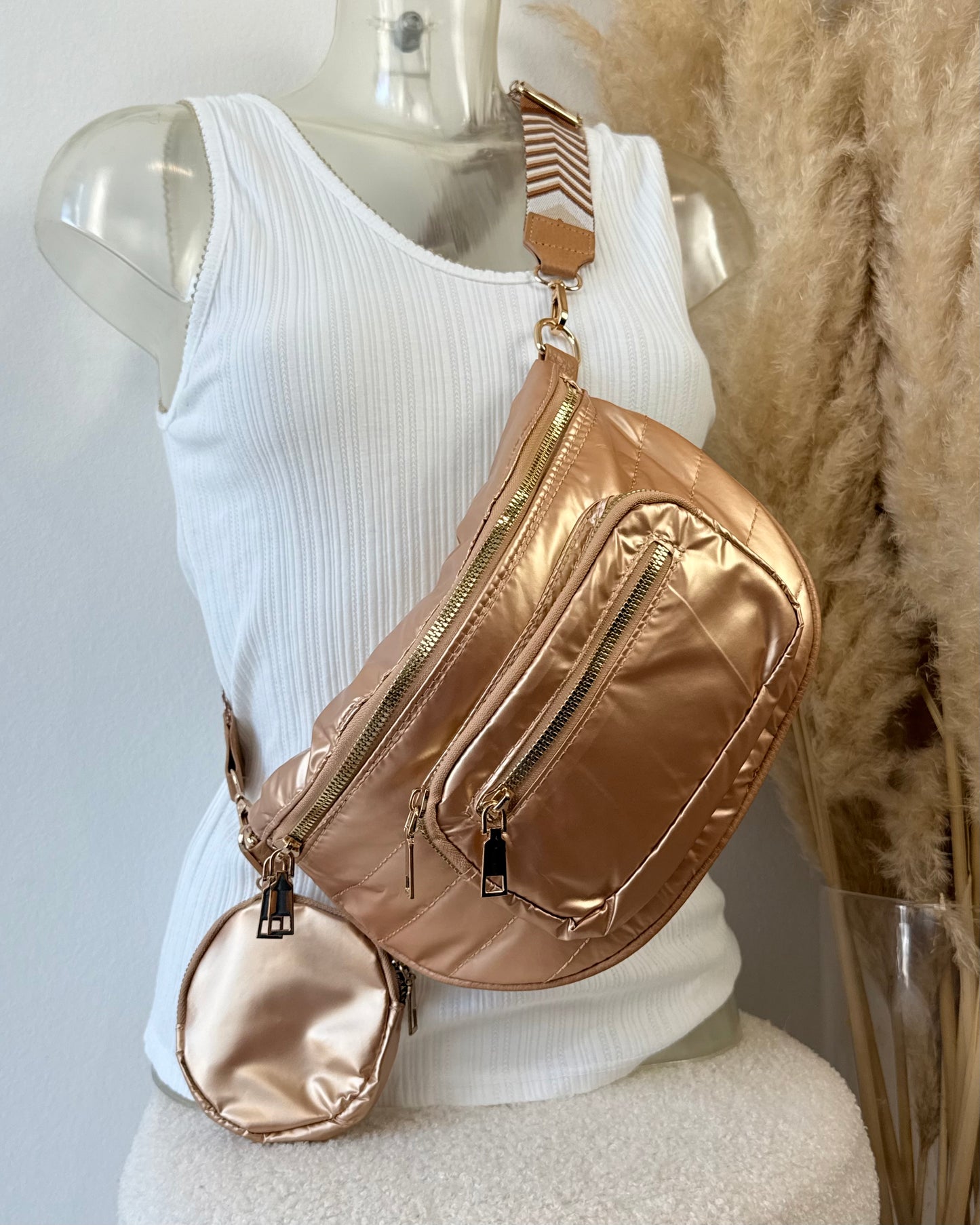 Banane matelassé rose gold