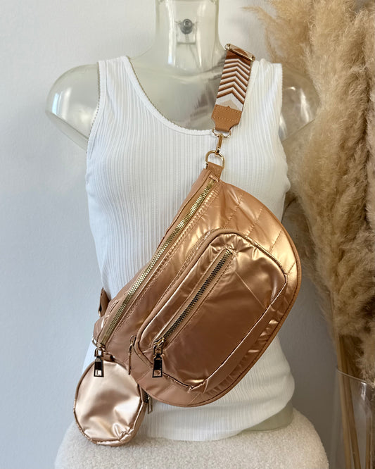 Banane matelassé rose gold