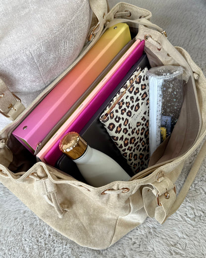 Sac Victoria XL suédine écru
