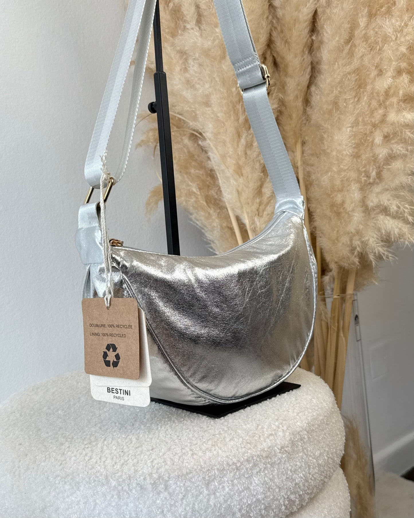 Sac à main argenté
