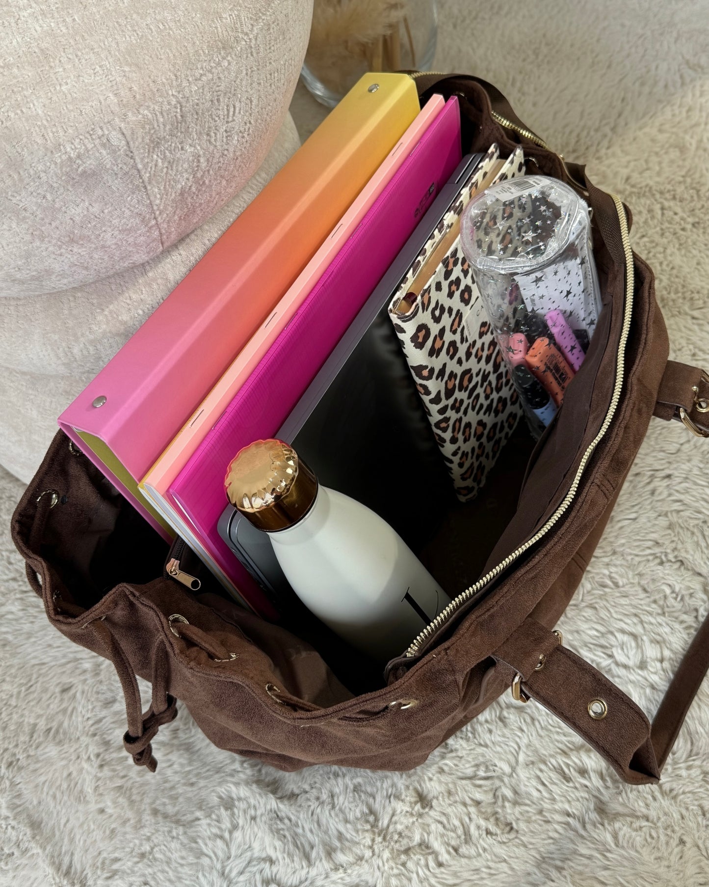 Sac Victoria XL suédine choco