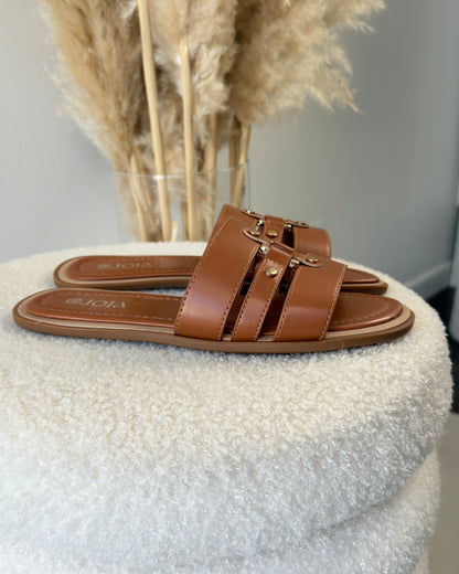 ⚠️ Claquettes Camel Défaut esthétique sur les détails dorés