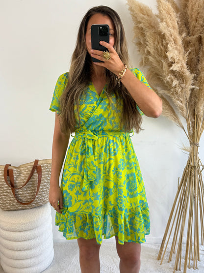 Robe Livia Fleurie Vert