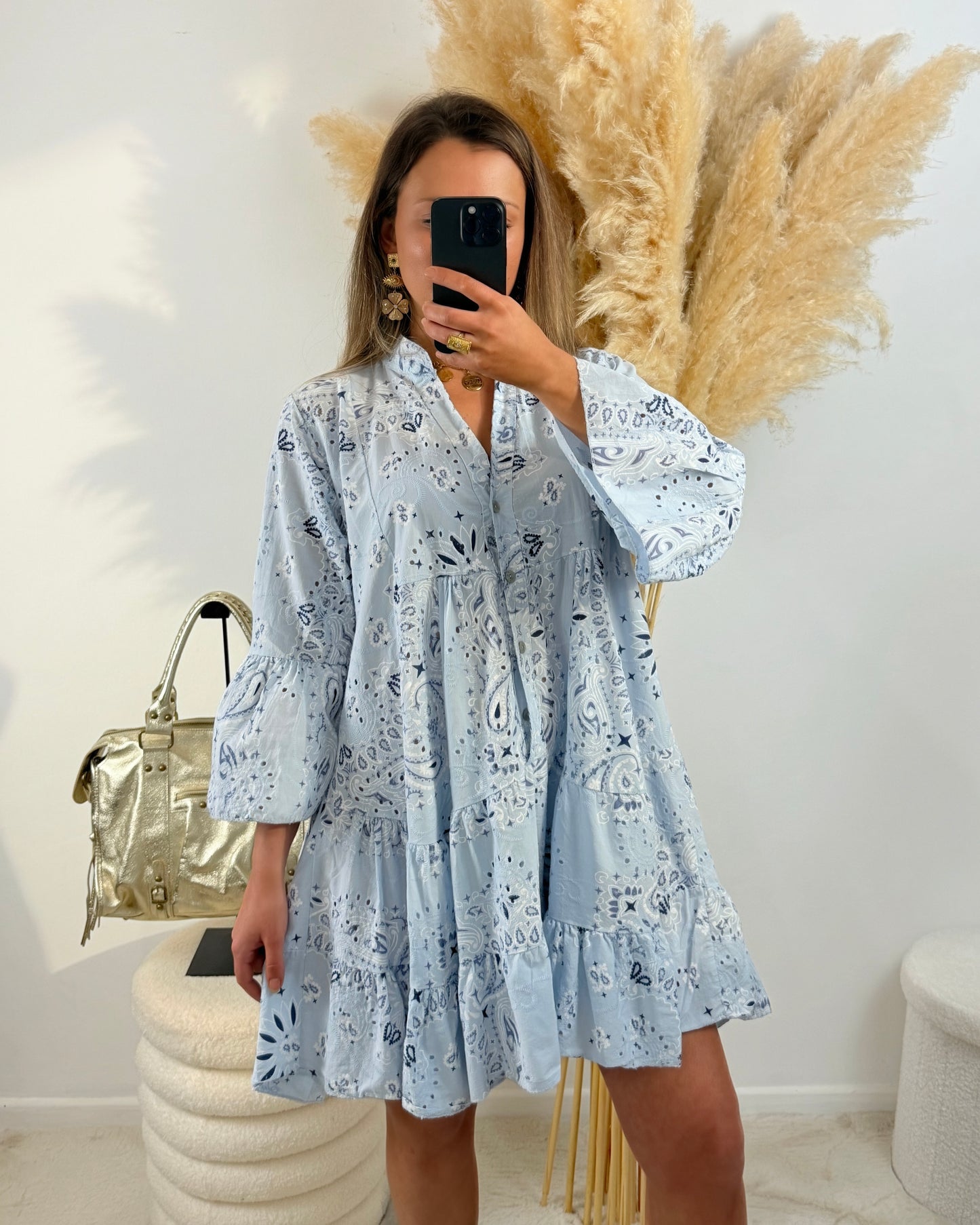 Robe bandana bleu