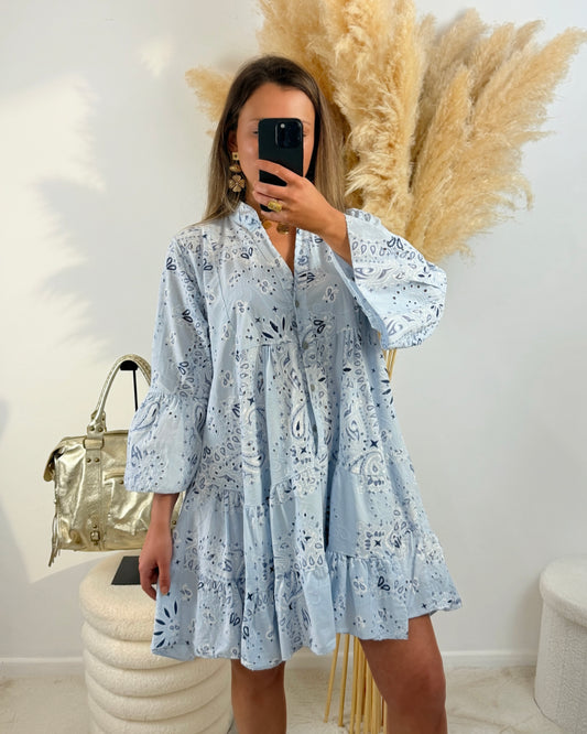 Robe bandana bleu