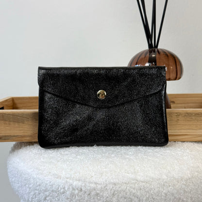 Porte monnaie cuir noir