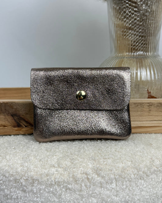 Porte monnaie en cuir bronze