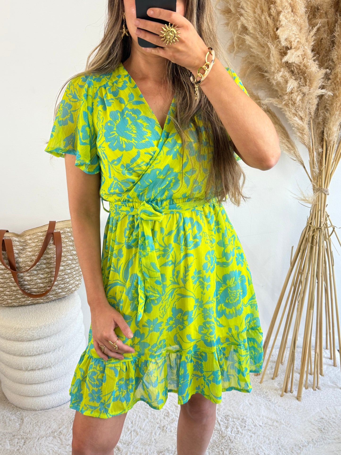 Robe Livia Fleurie Vert