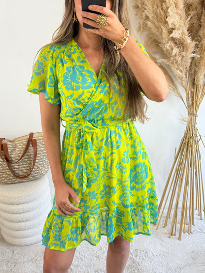 Robe Livia Fleurie Vert