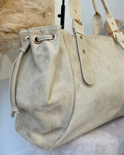Sac Victoria XL suédine écru