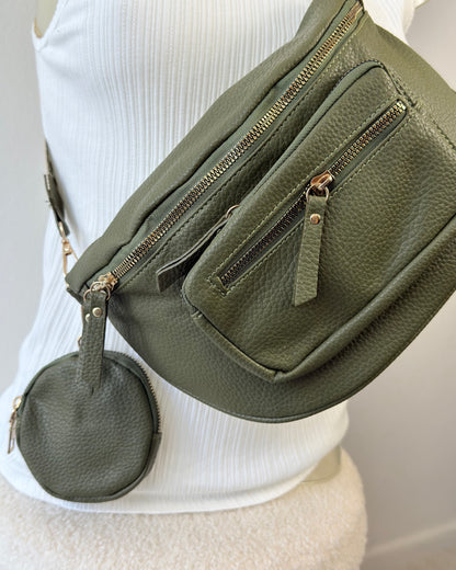 Sac banane camel effet grainé – Chic & pratique