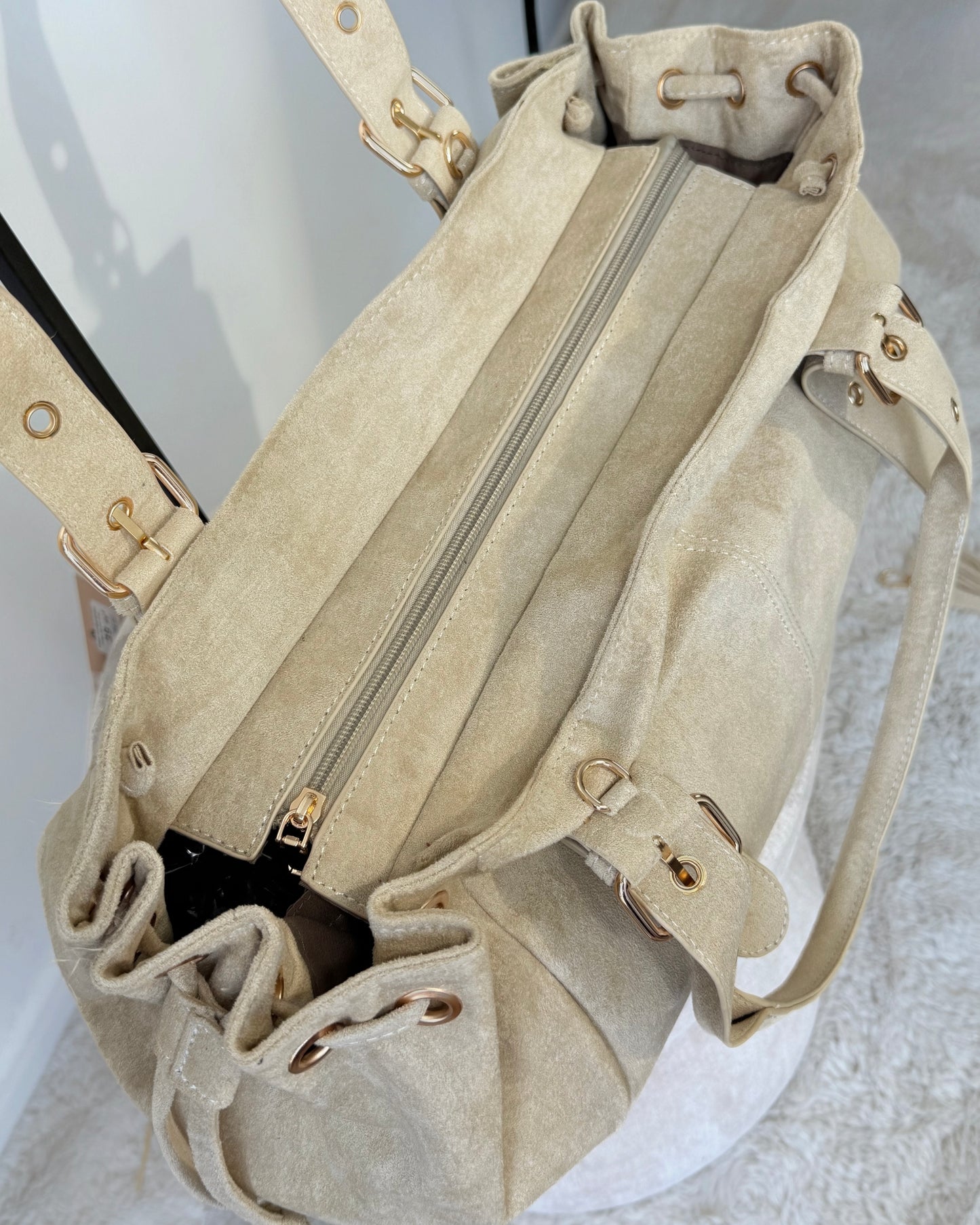 Sac Victoria XL suédine écru