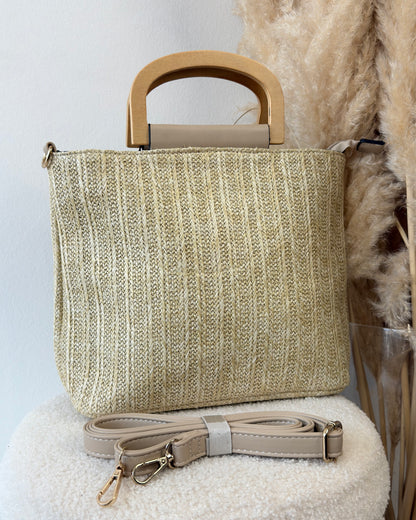 Sac paille main/bandoulière