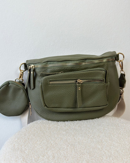 Sac banane camel effet grainé – Chic & pratique