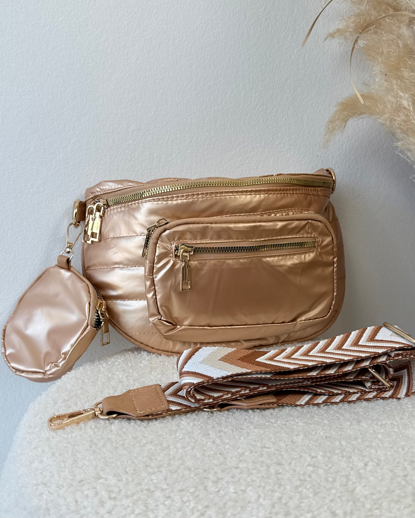 Banane matelassé rose gold
