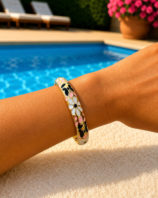 Jonc thaïlandais motif floral