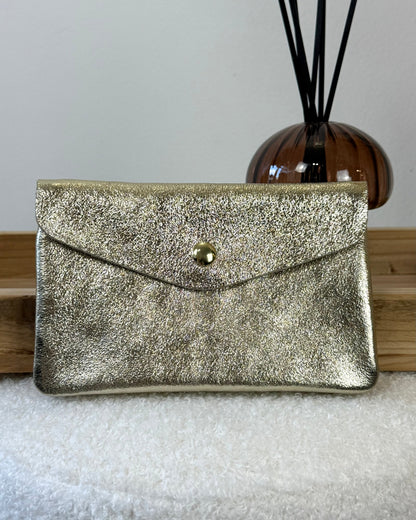 Porte monnaie en cuir or