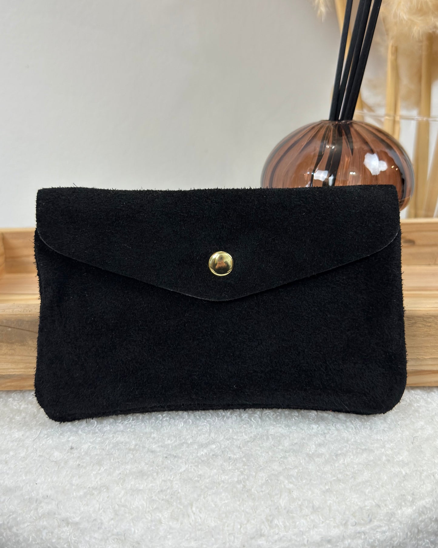 Porte monnaie daim noir