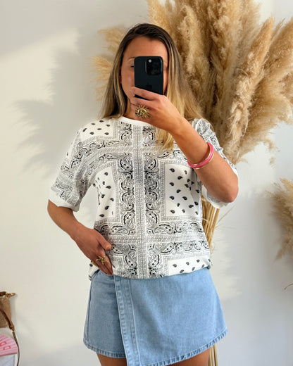 T-shirt bandana blanc