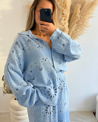 Ensemble bandana bleu
