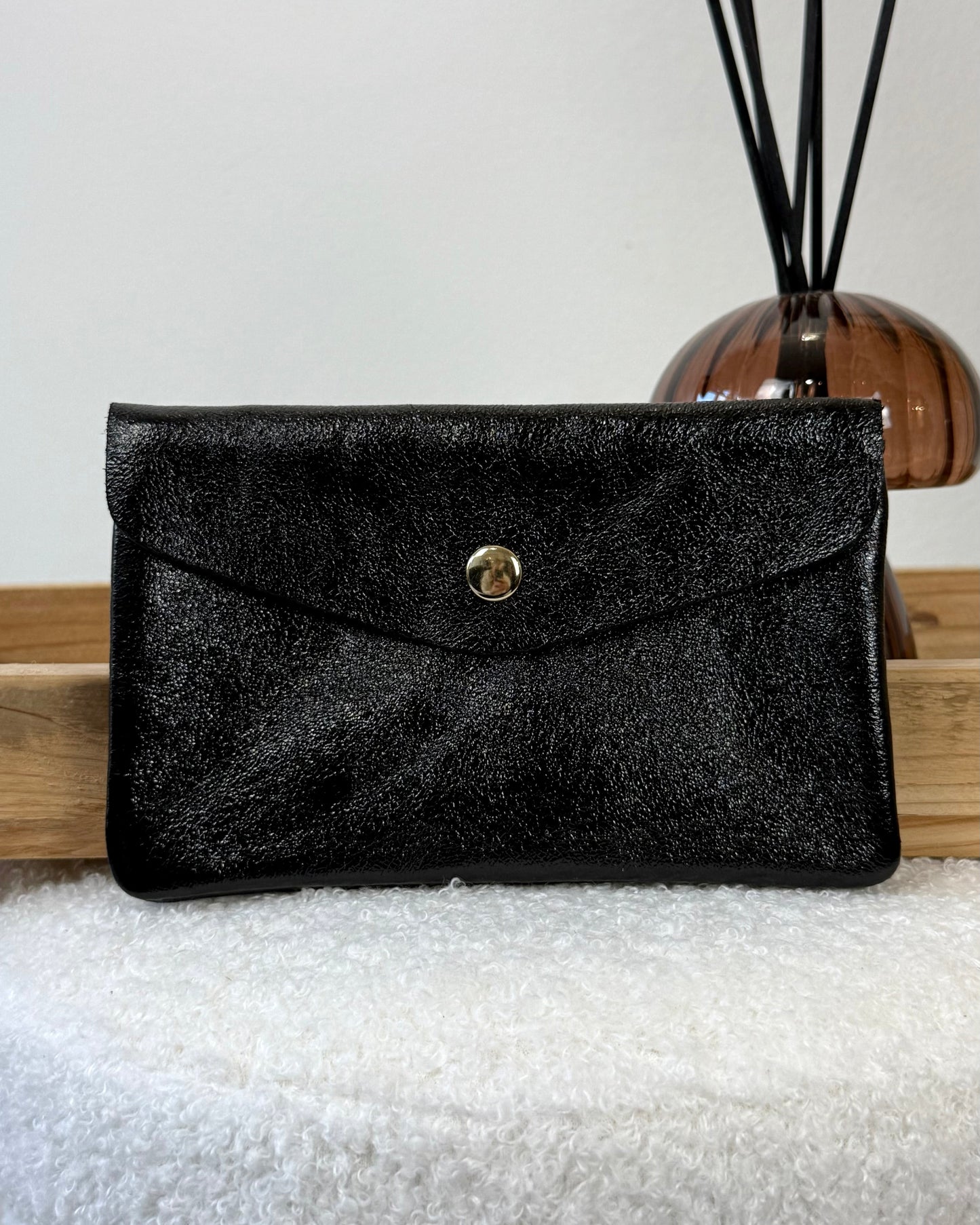 Porte monnaie cuir noir