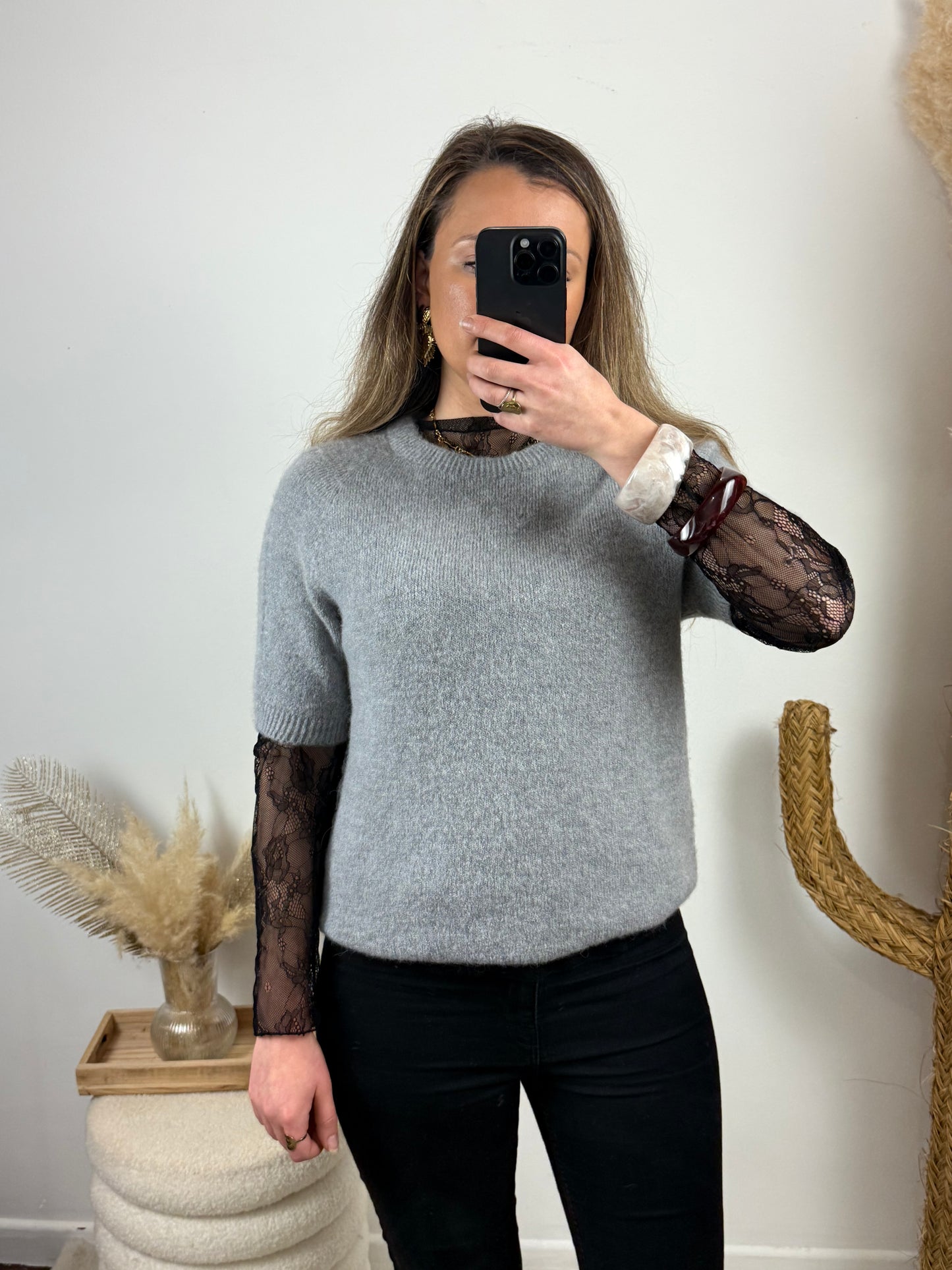 Pull Gaby en Alpaga gris