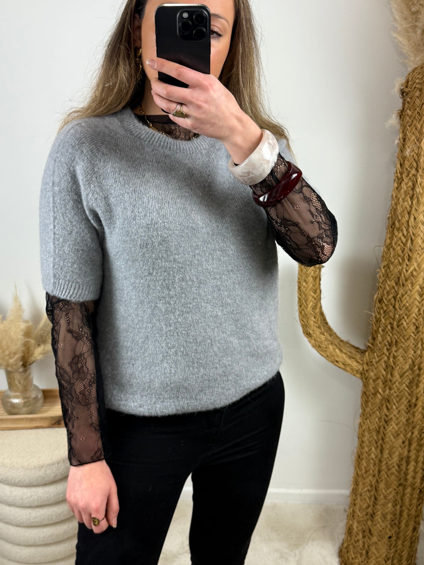 Pull Gaby en Alpaga gris