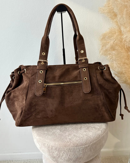 Sac Victoria XL suédine choco